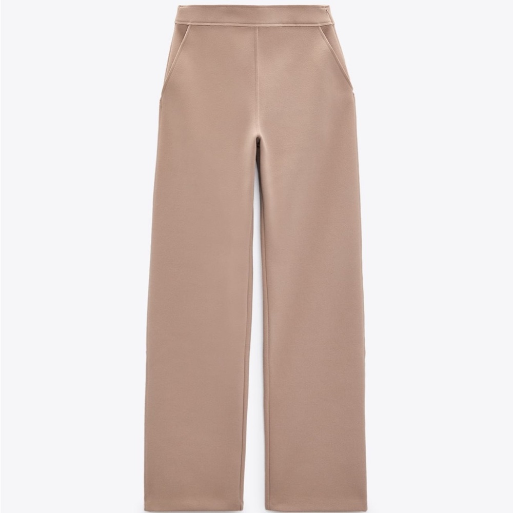 NWT Zara Straight Leg Pants w Pockets in Sand